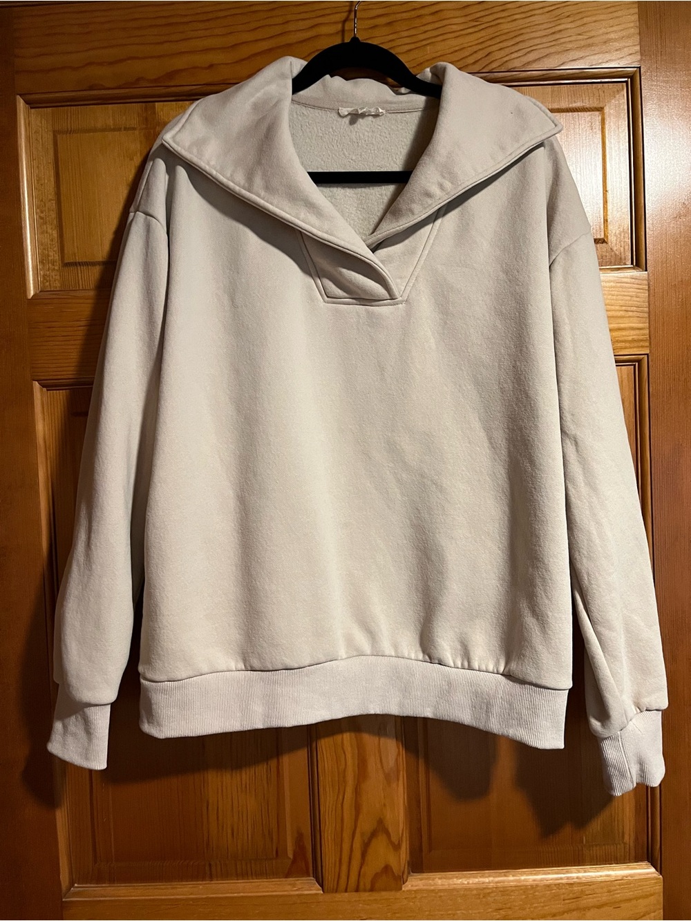 Easel Los Angeles Oversized Pullover M Cream Sailor Collar Sweatshirt